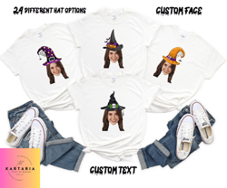 custom face halloween comfort color shirt , witch hat shirt  , halloween team face shirt , halloween squad shirt , hallo