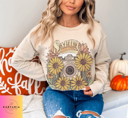 retro happy photography sweatshirt  boho smile old camera hippie photographer shirt  happiness trendy streetwear sweater