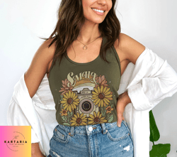 retro happy photography womens tank top boho smile old camera hippie photographer shirt  happiness trendy streetwear 70