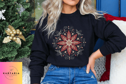 retro scandi star snowflake sweater scandinavian folk art winter swedish sweatshirt  christma s eve clothing vintage hol