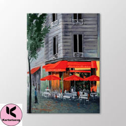 cafe canvas wall art, coffee art print