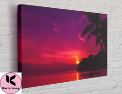 aesthetic sunset canvas, canvas wall art canvas design, home decor ready to hang