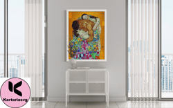 gustav klimt the family canvas, wall art canvas design, home decor ready to hang