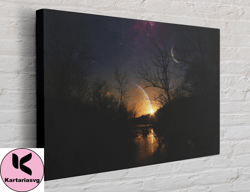 sunset canvas, canvas wall art canvas design, home decor ready to hang