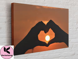 sunset in love canvas, canvas wall art canvas design, home decor ready to hang