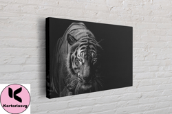 tiger on the hunt print on canvas, tiger canvas, tiger painting, tiger print, canvas wall art canvas design, home decor