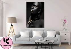 african girl canvas wall art,beautiful african girl poster,african beautiful woman canvas wall art,modern canvas, gift f