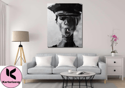 smoking women canvas wall art,smoking women poster, smoking womeo print art, smoking women painting, ready to hang, gift