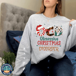 ocd obsessive christmas disorder sweatshirt , vintage christmas shirt , santa retro christmas, winter sweater, christmas