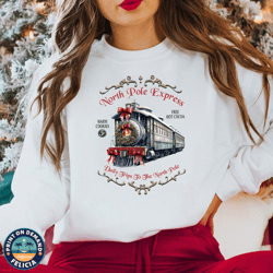 polar express sweatshirt , north pole express shirt , retro christmas sweater, christmas train shirt , vintage christmas