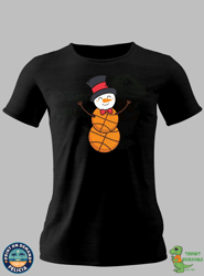 snowman basketball shirt, snowman made of basketball tshirt, snowman shirt, gift for her, christmas gift, basketball tee