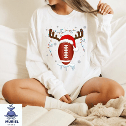 santa hat football christmas shirt , christmas football shirt , football season sweatshirt , game day shirt , football s