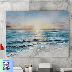 beach sunset canvas wall art,sunset coast painting,seaside print,sky canvas,coastal decor,great for coastal decor