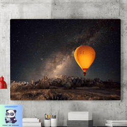 cappadocia landscape canvas,balloon art,mountain view,sunset sky,turkish landmarks,wall decor