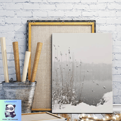 winter sunset landscape canvas wall art painting, winter forest landscape wall art, sunset poster, winter painting,home