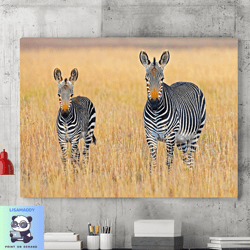 zebra mother and baby canvas wall art painting, wildlife canvas art, zebra wall art, canvas wall decoration, wall art, h