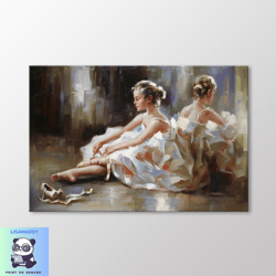 ballerina canvas wall art, beautiful woman ballerina art print, modern wall art, kids wall decoration, dorm decor for co