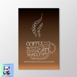 coffee typograph canvas wall art