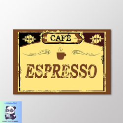 espresso coffee canvas wall art