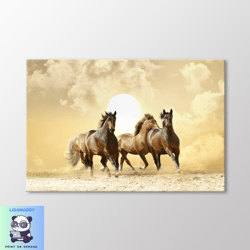 horses sunset canvas wall art