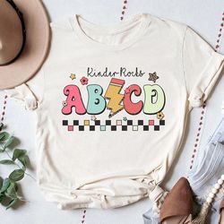 abcd teacher shirt, kindergarten teacher abcd rock shirt, back to school shirt, elementary school shirt, gift for teache