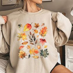 autumn leaves shirt, fall leaves cute shirt, cure fall season shirt for woman, autumn gift