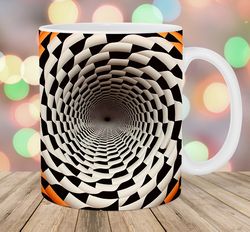 3d abstract geometric mug wrap, 11oz  15oz mug template, mug sublimation design, checkered mug wrap template, instant di