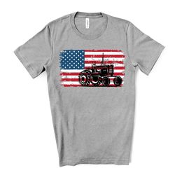 patriotic farmer, us flag with tractor, farmer tee, patriotic design on premium unisex shirt, fathers day