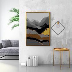 abstract and concrete mountains canvas print art, harmony of colors canvas print art ready to hang on the wall, canvas p