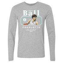 lamelo ball men's long sleeve t-shirt - charlotte basketball lamelo ball charlotte cover wht