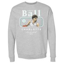 lamelo ball men's crewneck sweatshirt - charlotte basketball lamelo ball charlotte cover wht