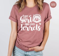 cute ferret shirt, ferret gifts, ferret graphic tees for women, animal tshirt, ferret vneck shirt, ferret mom shirt, gif