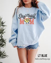 retro softball mama sweatshirt, cute softball mom crewneck, softball sweater, gift for softball mom, softball lover gift