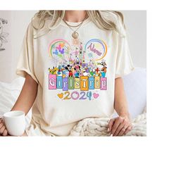 personalized disneyland mickey and friends girl's trip 2024 shirt | best friends bestie matching shirts girls trip party