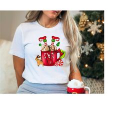 elf christmas coffee shirt, gnome elf christmas shirt, elf xmas shirt, hot chocolate cozy winter shirt, elf latte shirt
