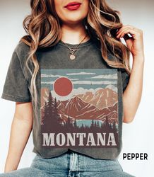 montana tee, comfort colorsr tee, western shirt, vintage inspired tee, boho wanderlust tshirt, adventure awaits nature l