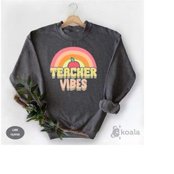 teacher vibes sweatshirt, teacher sweatshirt, teacher crewneck, new teacher gift, teacher life,gift for teacher,back to