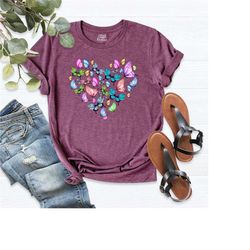 butterfly heart shirt, heart with butterflies, butterfly shirts for women, butterfly heart tee, butterfly lover gift, gi