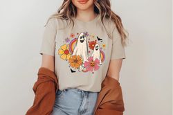 vintage retro halloween tshirt, vintage floral ghost halloween shirt, retro fall shirt, vintage ghost shirt, cute hallow