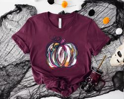 watercolor pumpkin tshirt, colorful pumpkin shirt, watercolor pumpkins, halloween shirt, autumn shirt, cute fall shirt,