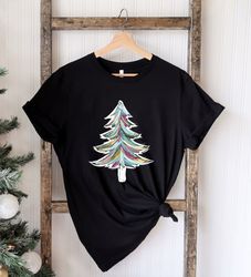 watercolor tree tshirt, colorful pine tree shirt, watercolor pine tree, christmas shirt, christmas tee, cute xmas shirt,