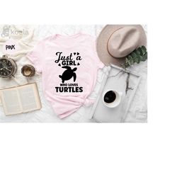 just a girl who loves turtles, turtle shirt, turtle lover shirt, pregnancy reveal, turtle lover gift, girls turtle tee,