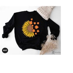 women's floral fall sweatshirt, sunflower sweatshirt, autumn, thanksgiving, fall gift, sunflower fall, autumn sunflower,