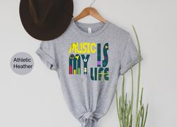 music is my life shirt, musical note shirt, music lover shirt, music shirt, music is my therapy shirt, musician tshirt,