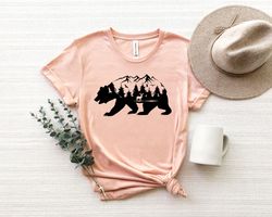 mountain bear sweatshirt, bear shirt, camping shirt, wilderness travel tee, wanderlust shirt,adventure shirt, mountain t
