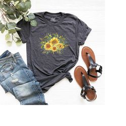 sunflower shirt, sunflower shirts for women, sunflower birthday gift, t shirts for women, sunflower graphic t shirt, tea