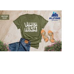 veterans day shirt, my favorite veteran is my husband shirt, veterans wife shirt, deployment shirt, military shirt, vete
