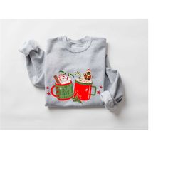 christmas coffee cups sweater,coffee cups sweatshirt,peppermint coffee cup sweatshirt,christmas sweatshirt,coffee lover