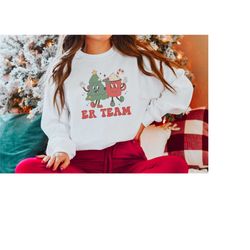 christmas emergency department sweatshirt er nurse sweater emergency room tech gift er tech crewneck emergency nurse gif