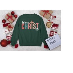 christian christmas sweatshirt, women christian gifts, christian cross tee, religious mom shirt, merry christmas sweater